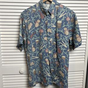 VTG Detrich Varez Collection By Reyn Spooner BlueGreen Beach Vacation shirt  L